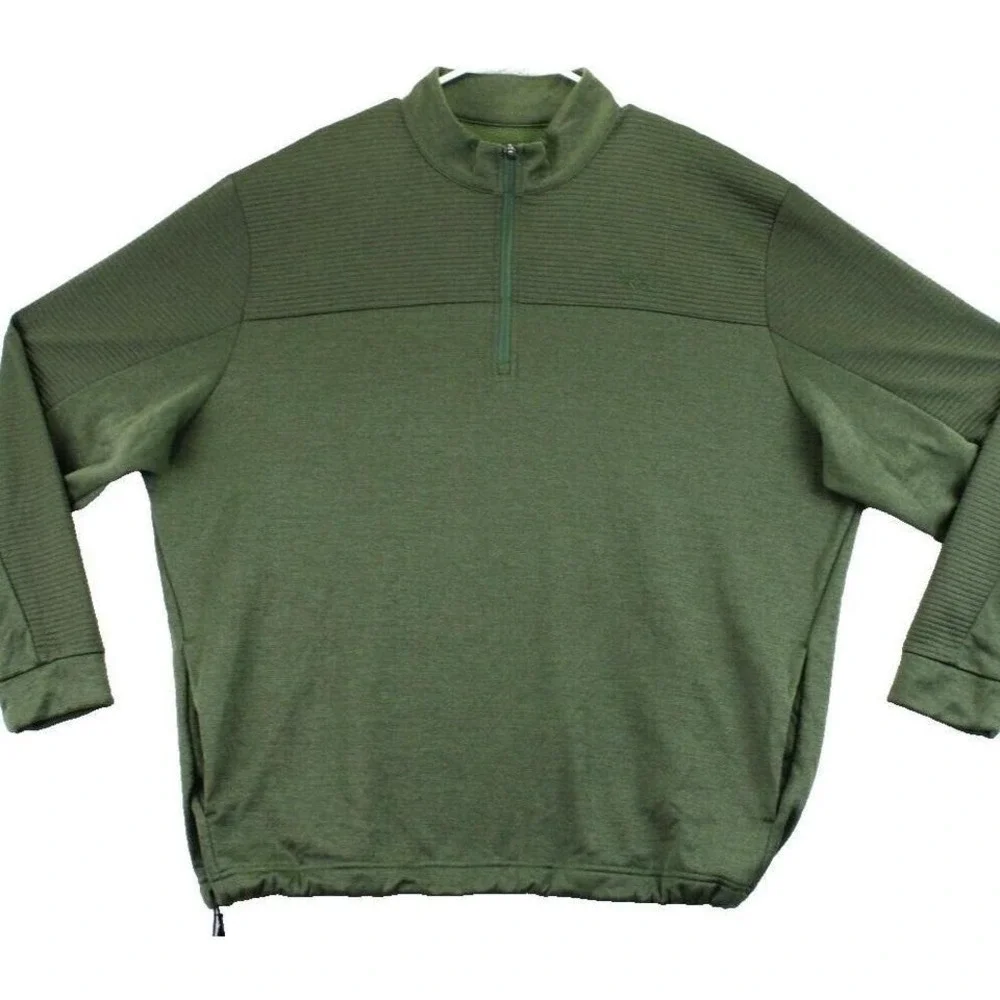 Callaway Men's Green Quarter Zip Pullover Long Sleeve Textured Golf Shirt XXL